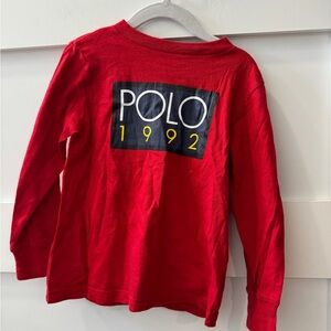 Polo by Ralph Lauren Kids Red Long Sleeve Tee with Graphic size 4